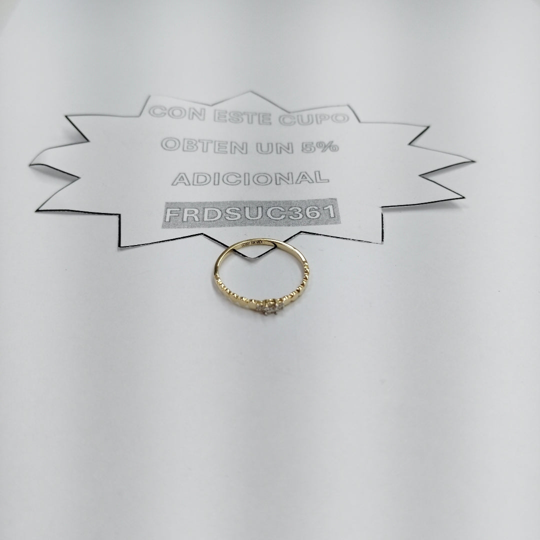 ANILLO ANILLITO C CIRCONIAS 14K 8.5 TALLA 1.2 GR (NUEVO)