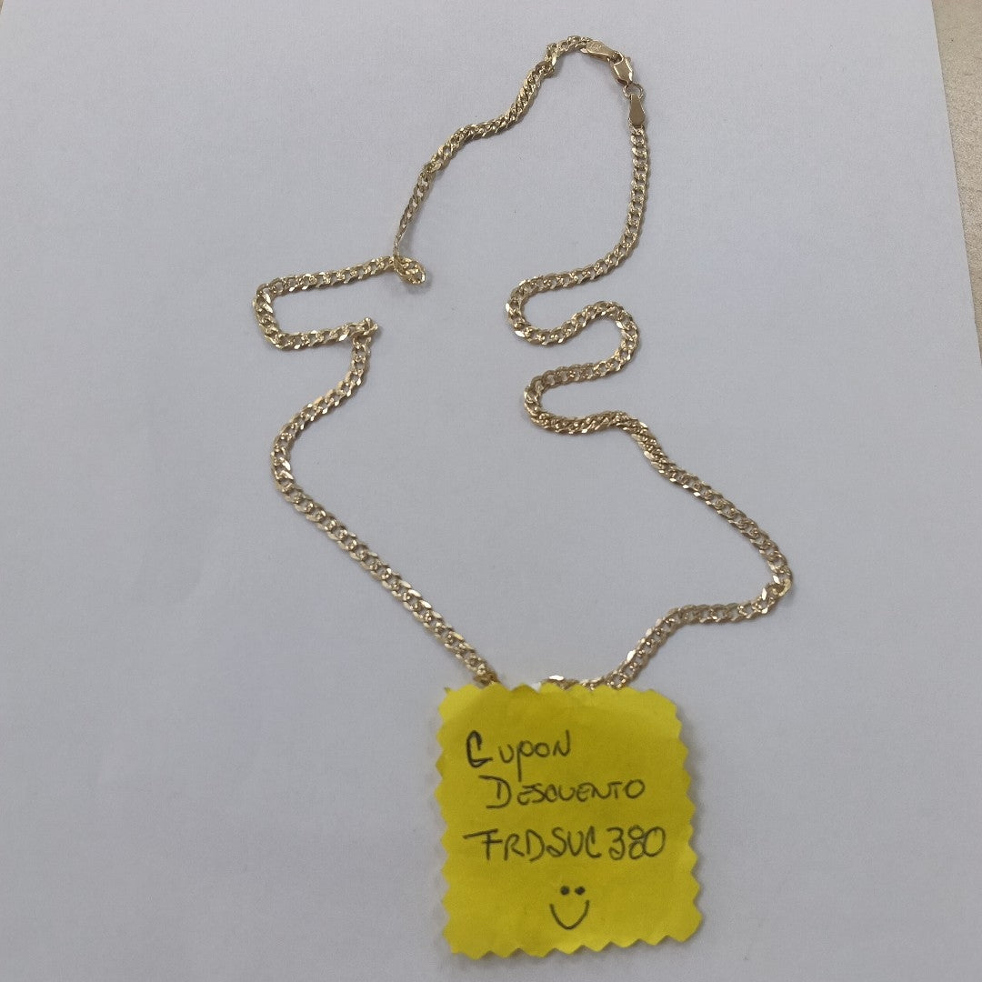 CADENA BARBADA DIAMANTADA 11.11GR 55 CM 14K (NUEVO)