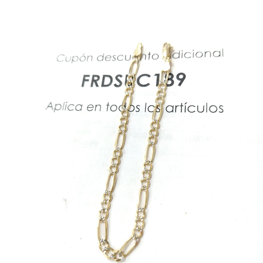 PULSERA 3X1 DIAMANTADA 14K 21 CM 5.1 GR (NUEVO)