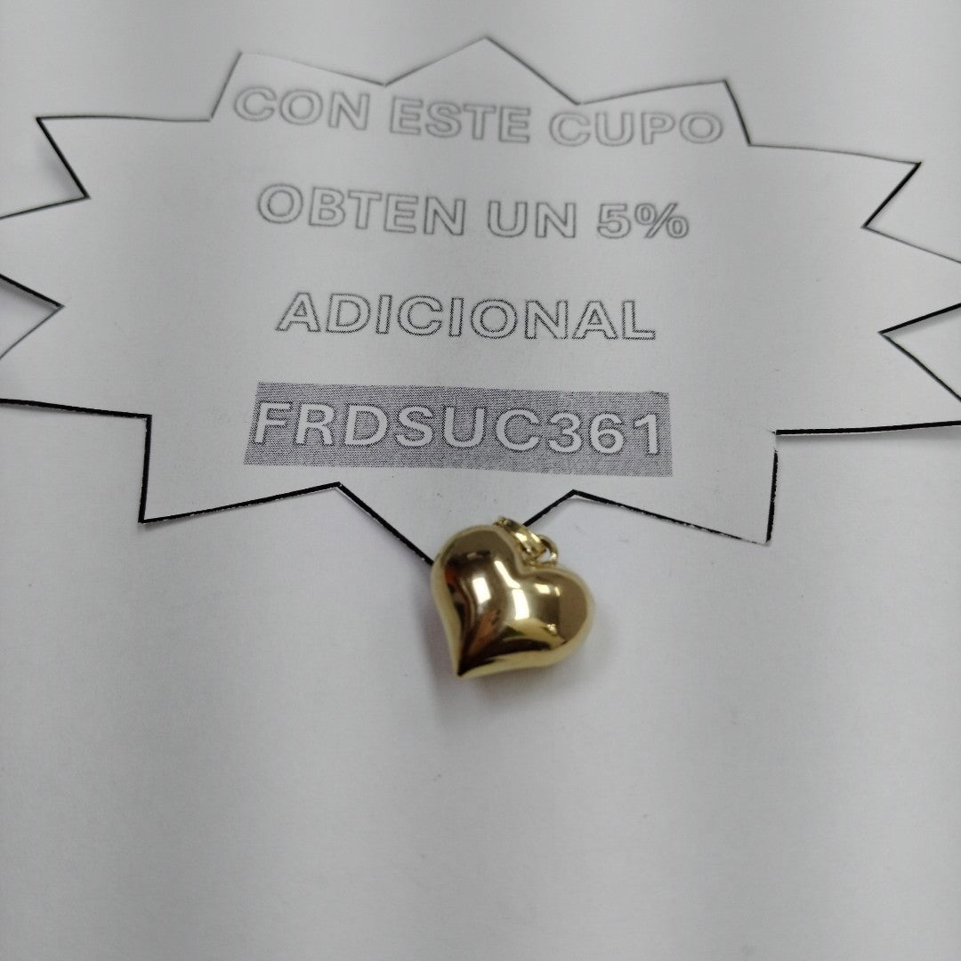 DIJE TEJIDO CORAZON LISO 14K 1.2 GR (NUEVO)