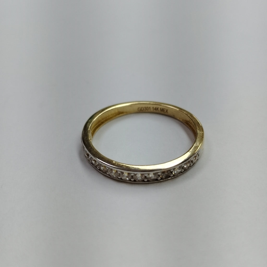 ANILLO ANILLITO C CIRCONIAS 14K 9 TALLA 2.4 GR (NUEVO)