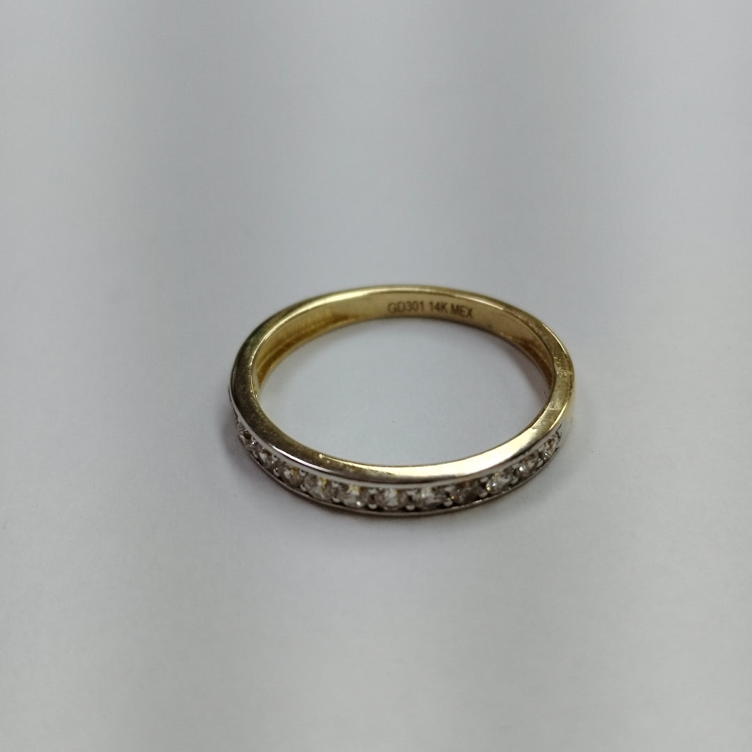 ANILLO ANILLITO C CIRCONIAS 14K 9 TALLA 2.4 GR (NUEVO)