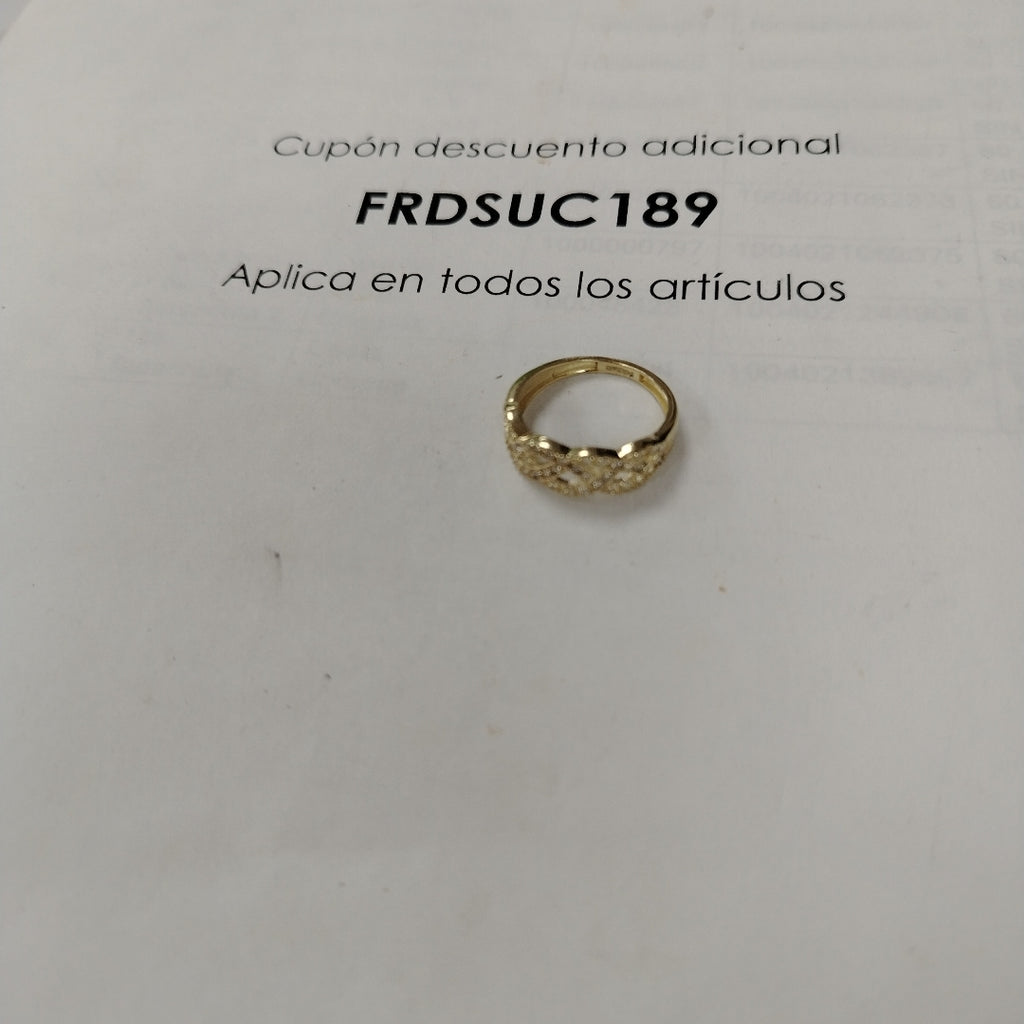 ANILLOS TRENZADO CON CIRCONIAS 14K TALLA 7 2.4 GR (NUEVO)