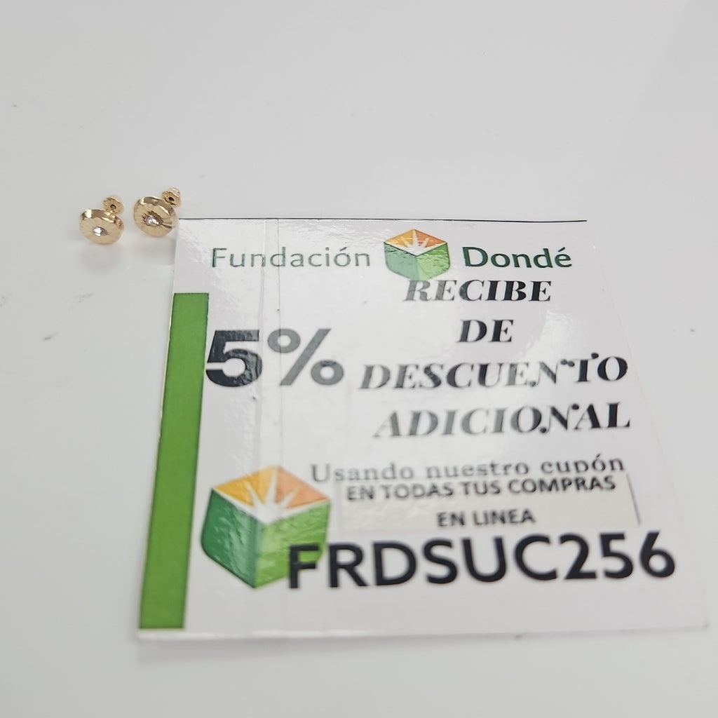 BROQUELES BROQUEL FIG BOTON C CIRCONIA 14K 0.2916 GR (NUEVO)