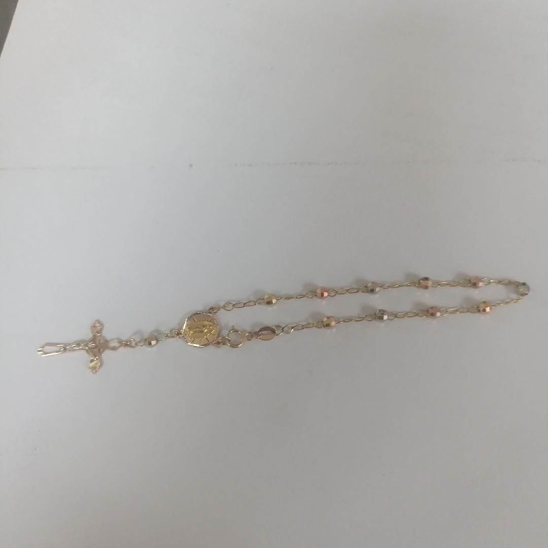 PULSERA DECENARIO COMBINADO 14K 18 CM 3.3 GR (NUEVO)