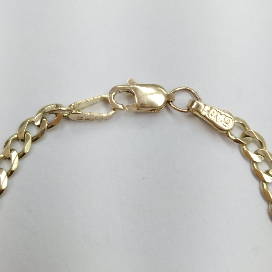 PULSERA ESCLAVA BARBADA 14K 16 CM 3.8 GR (NUEVO)