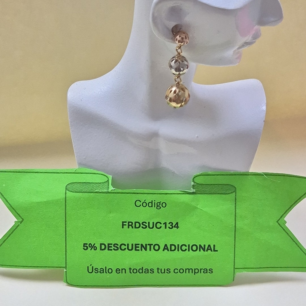 ARETES PAR ORO 10 K 3.2 GRMS (SEMINUEVO)