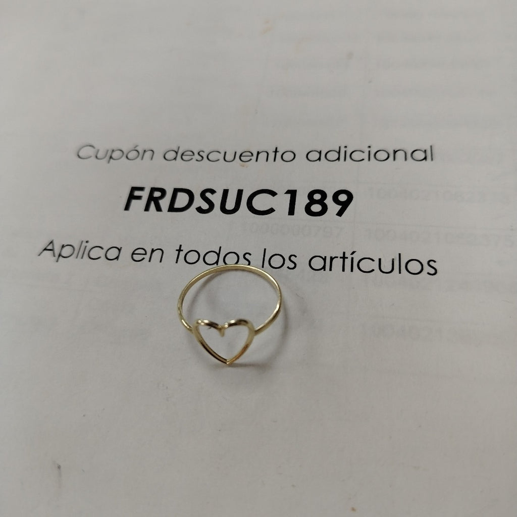 ANILLOS ANILLITO FIG CORAZON 10K TALLA 8 0.8 GR (NUEVO)
