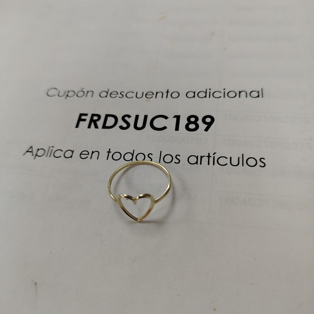 ANILLOS ANILLITO FIG CORAZON 10K TALLA 8 0.8 GR (NUEVO)