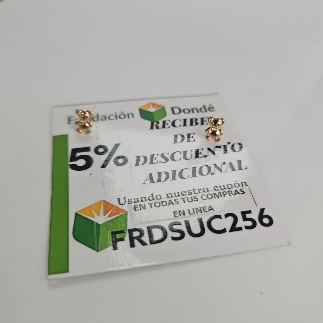 BROQUELES BROQUEL FIG OSO 14K 0.2592 GR (NUEVO)