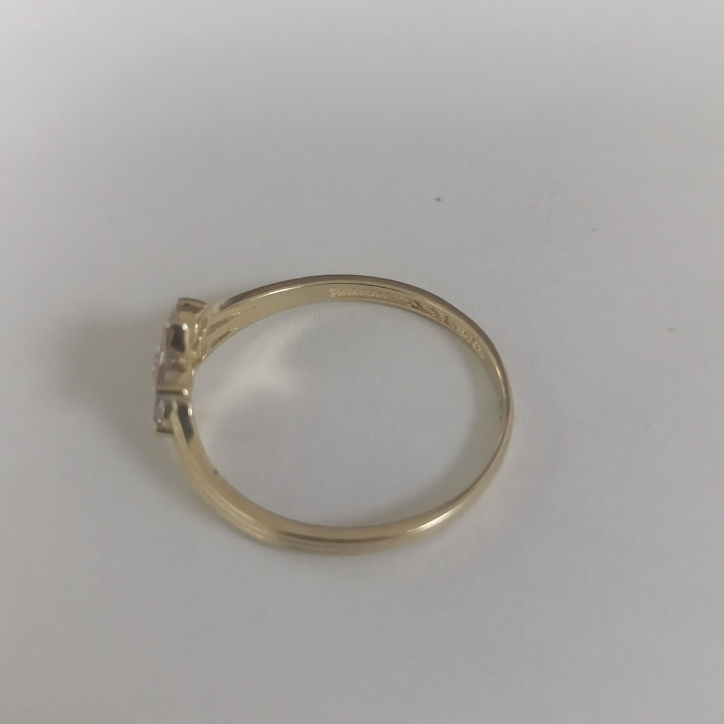 ANILLO ANILLITO FLOR C CIRCONIAS 14K 7 TALLA 1.3 GR (NUEVO)