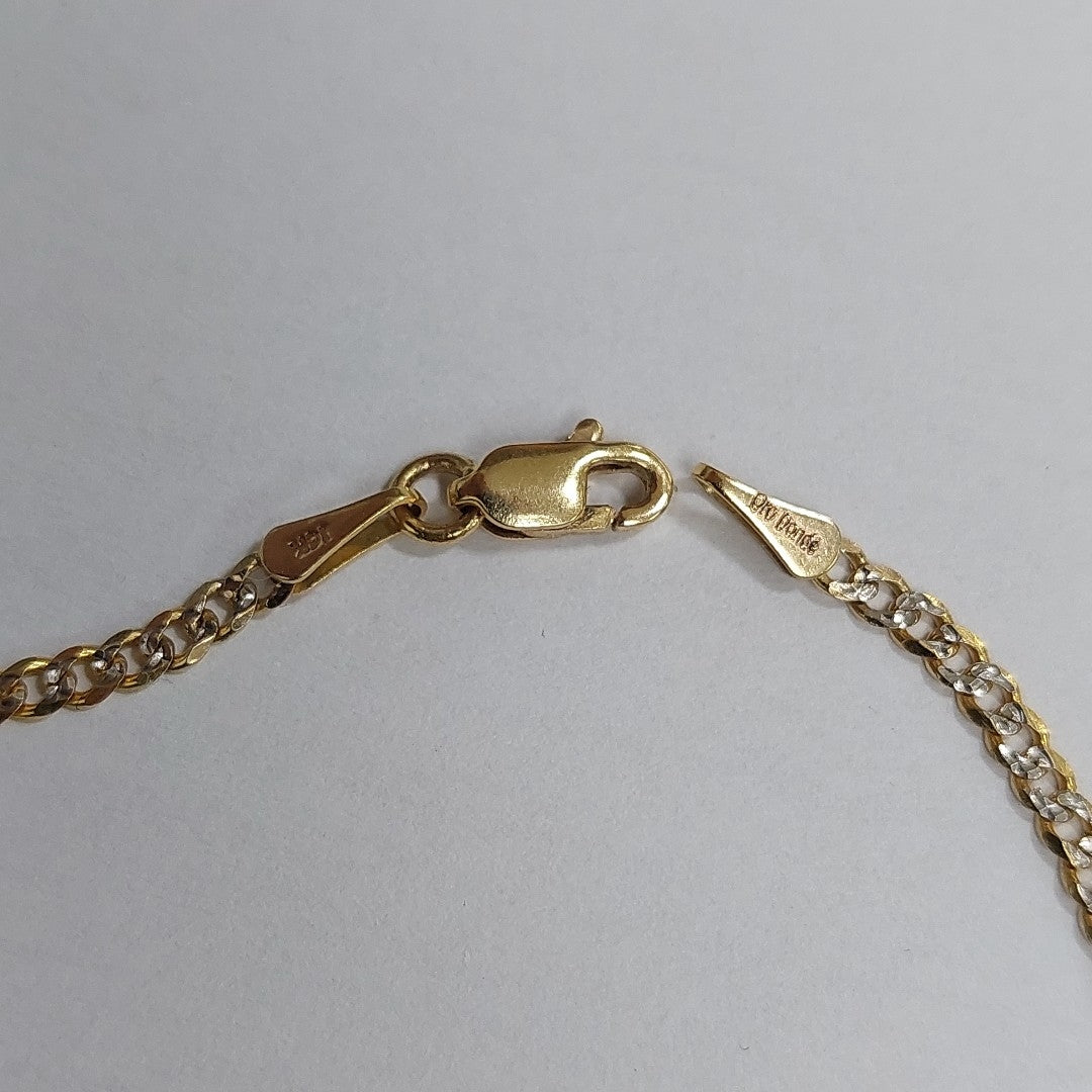 PULSERAS BARBADA DIAMANTADA ORO 14K 18 CM 2.5 GR (NUEVO)
