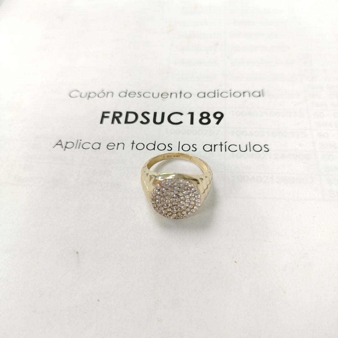 ANILLO C CIRCONIAS 14K 11 TALLA 7.6 GR (NUEVO)