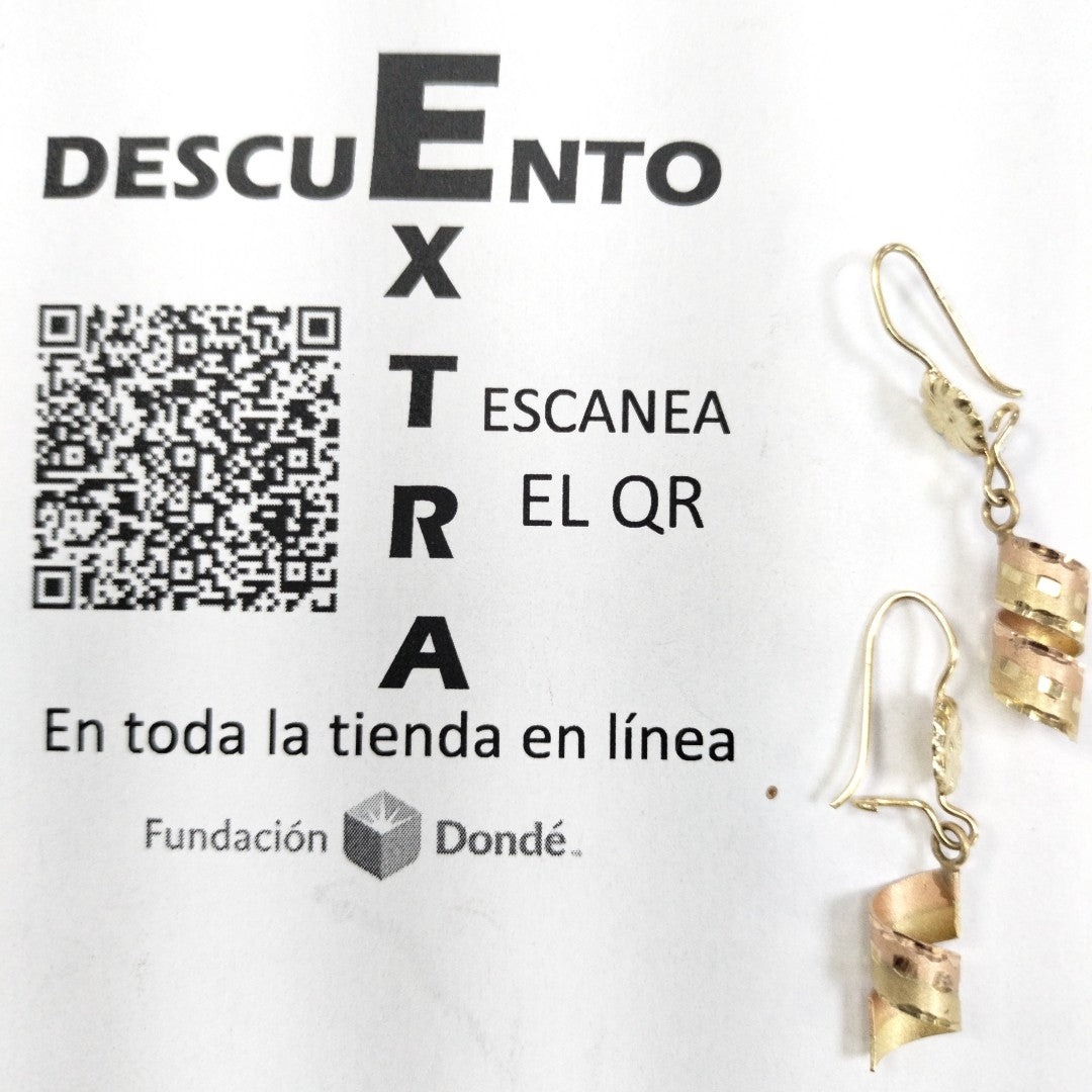 ARETES PAR ORO 14 K 3 GRMS (SEMINUEVO)