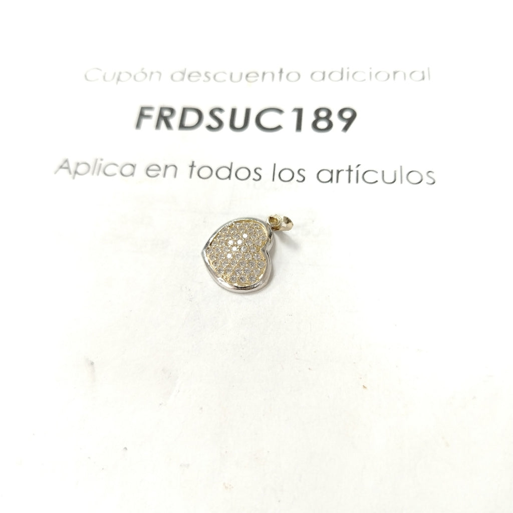 DIJE CORAZON CON CIRCONIAS 14K 1.8 GR (NUEVO)
