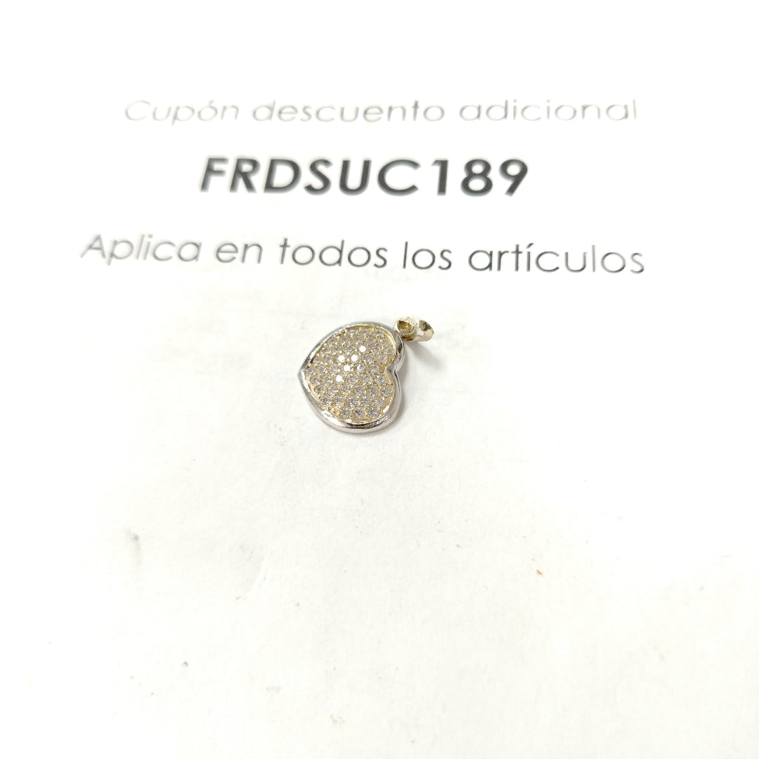 DIJE CORAZON CON CIRCONIAS 14K 1.8 GR (NUEVO)