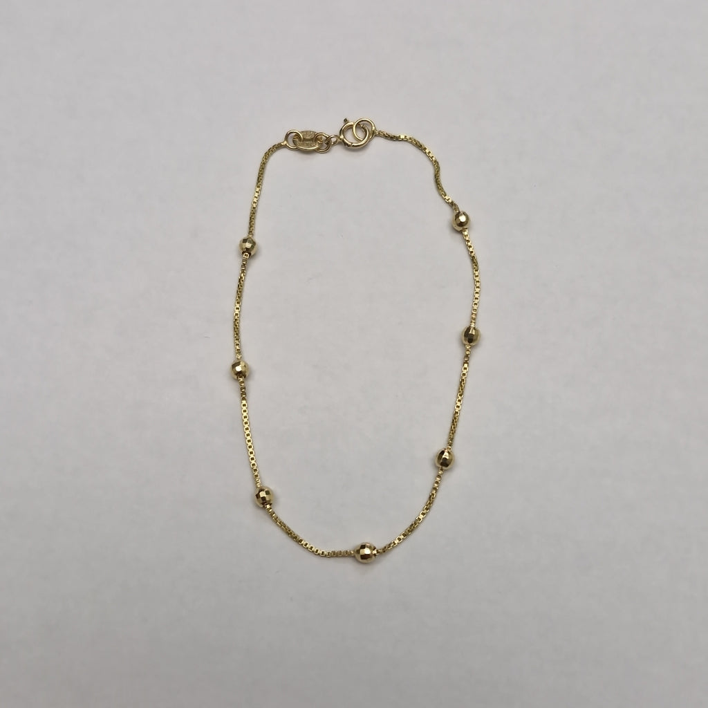 PULSERA ESPECIAL CON BOLITAS 14K 18 CM 1.4 GR (NUEVO)