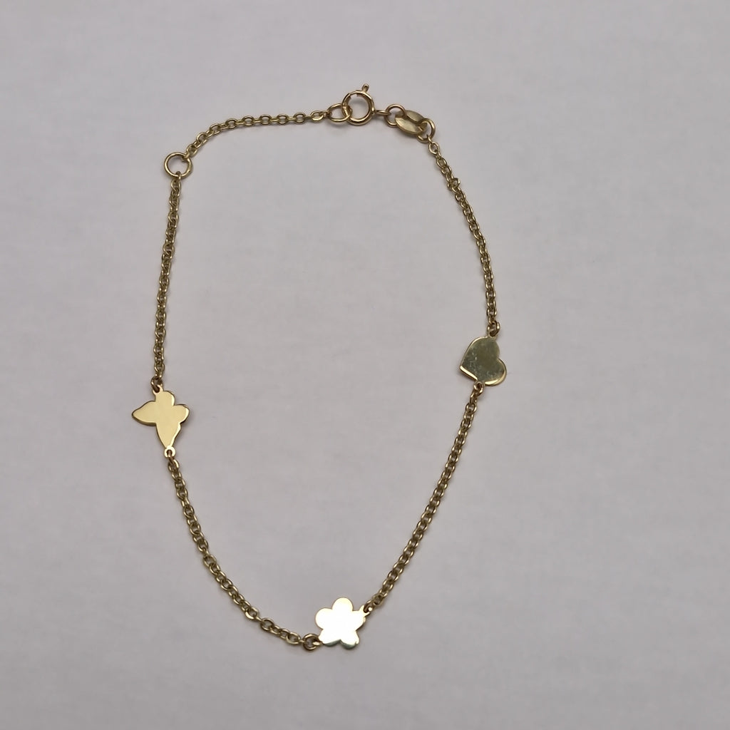 PULSERA ESPECIAL C FIGURAS 14K 18 CM 1.7 GR (NUEVO)