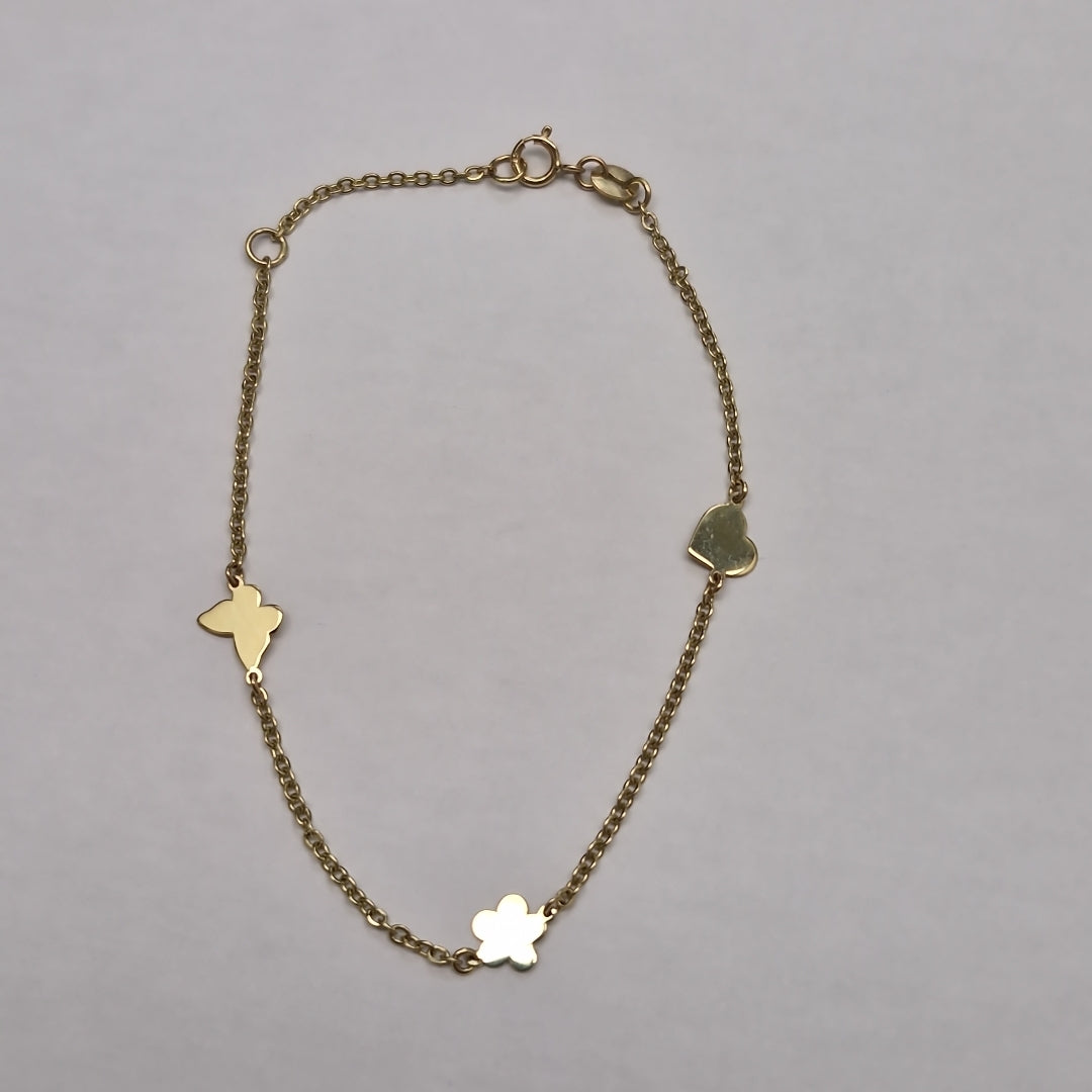 PULSERA ESPECIAL C FIGURAS 14K 18 CM 1.7 GR (NUEVO)
