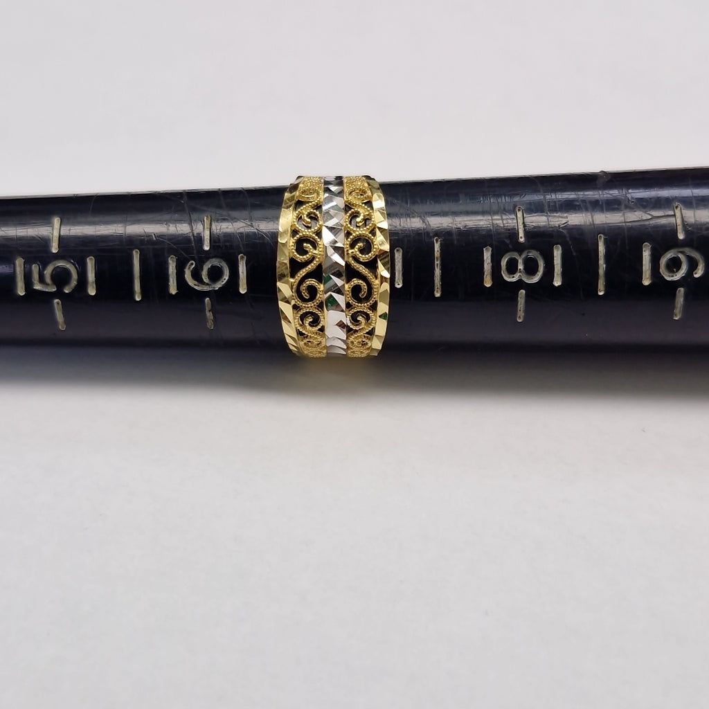 ANILLOS TIPO FILIGRANA COMBINADO 14K TALLA 7 2.8 GR (NUEVO)