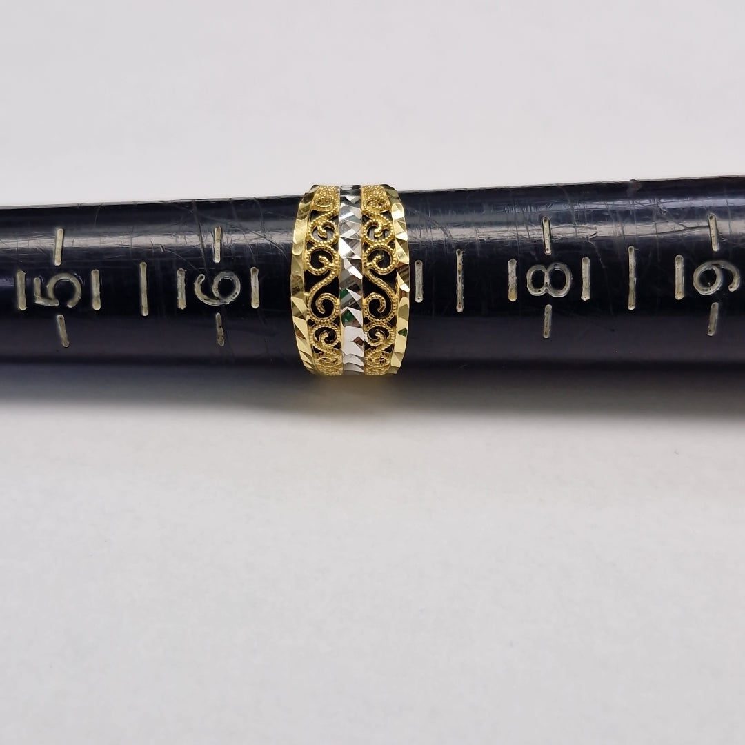 ANILLOS TIPO FILIGRANA COMBINADO 14K TALLA 7 2.8 GR (NUEVO)