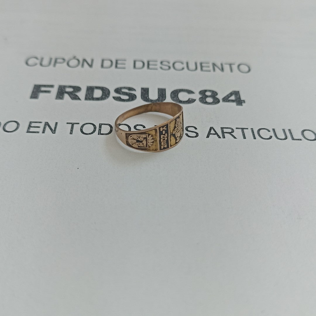 ANILLO DE GRADUACIÓN ORO 8 K 0.8 GRMS (SEMINUEVO)