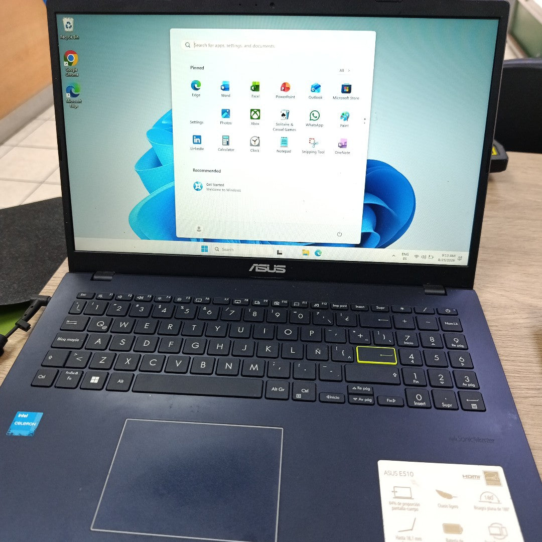 LAPTOP ASUS VIVOBOOK E510KA-BR760W (2024) 128 GB SSD 4 GB RAM (SEMINUEVO)
