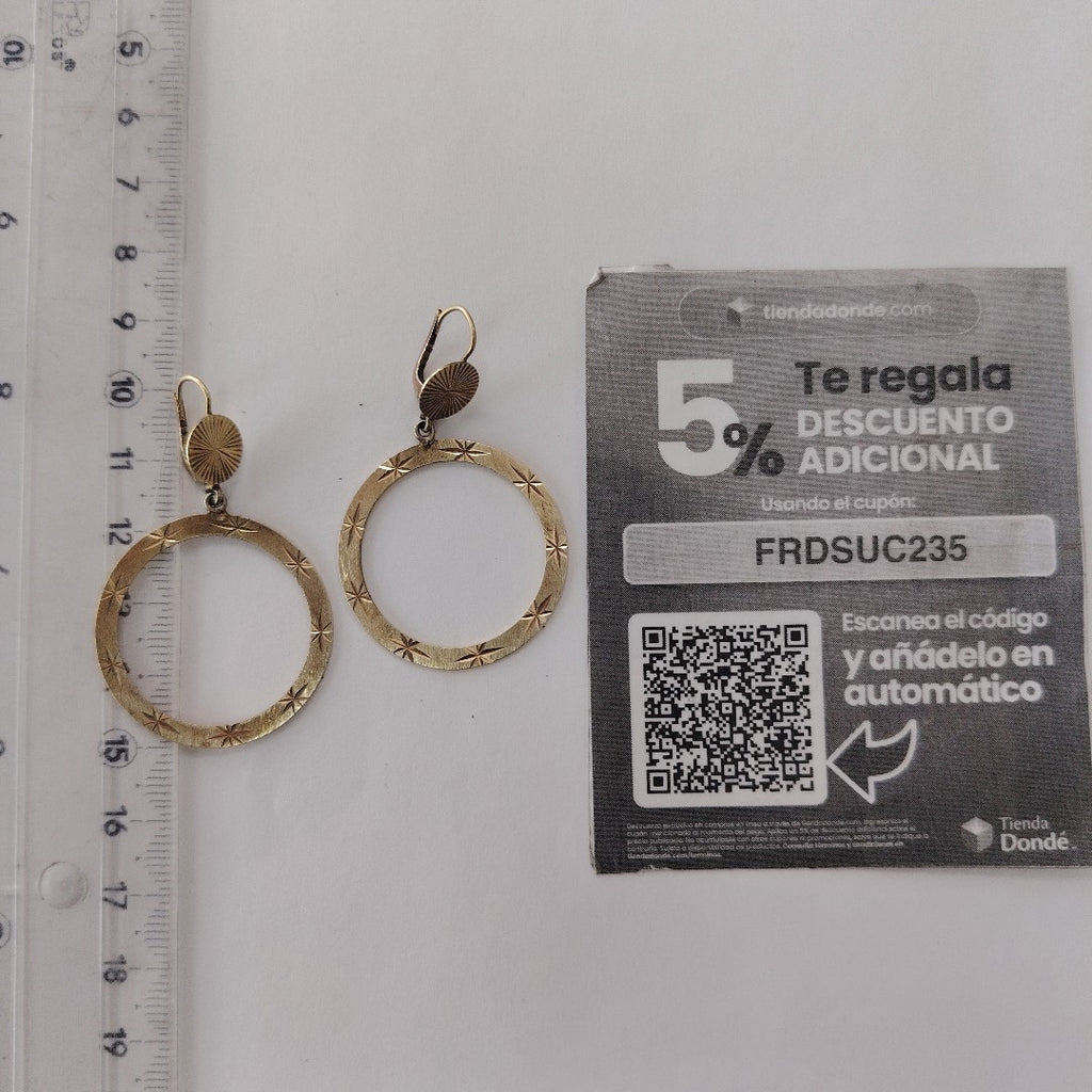 ARETES PAR ORO 14 K 6.2 GRMS (SEMINUEVO)