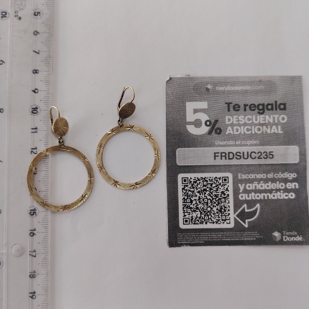 ARETES PAR ORO 14 K 6.2 GRMS (SEMINUEVO)