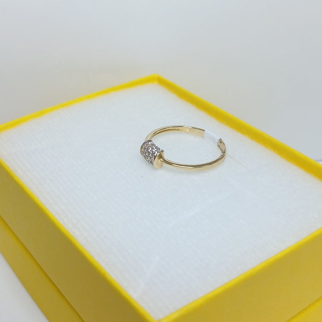 ANILLO ANILLITO C CIRCONIAS 14K 8 TALLA 1.4 GR (NUEVO)