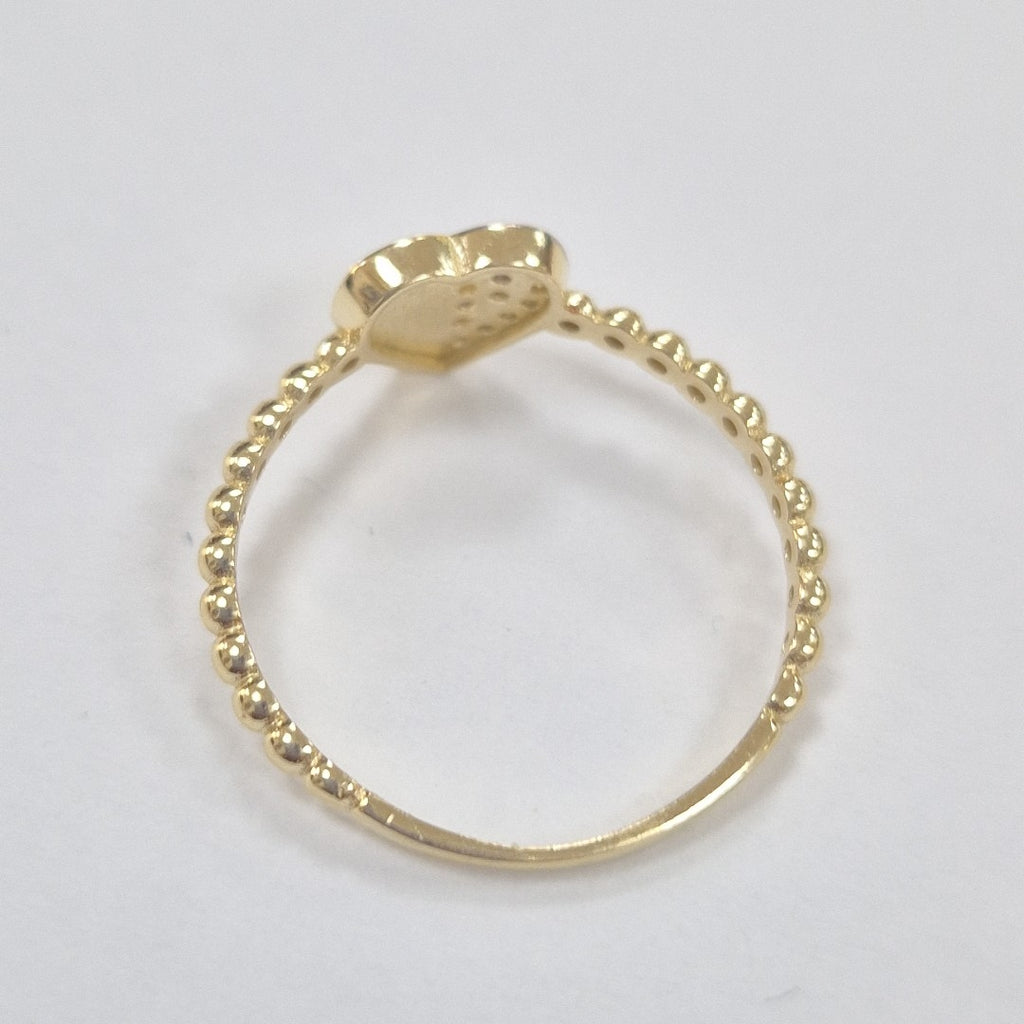 ANILLO ANILLITO FIG CORAZON C CIRCONIAS 14K 7 TALLA 1.6 GR (NUEVO)
