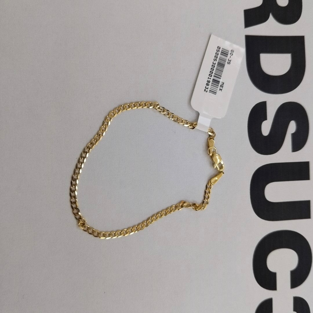 PULSERA TEJIDO BARBADA 14K 18 CM 2.1 GR (NUEVO)