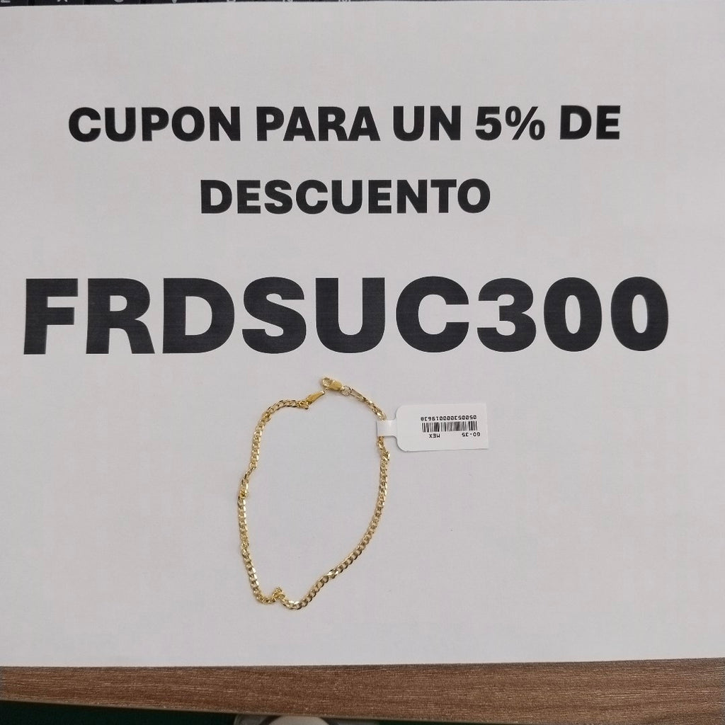 PULSERA TEJIDO BARBADA 14K 21 CM 2.3 GR (NUEVO)