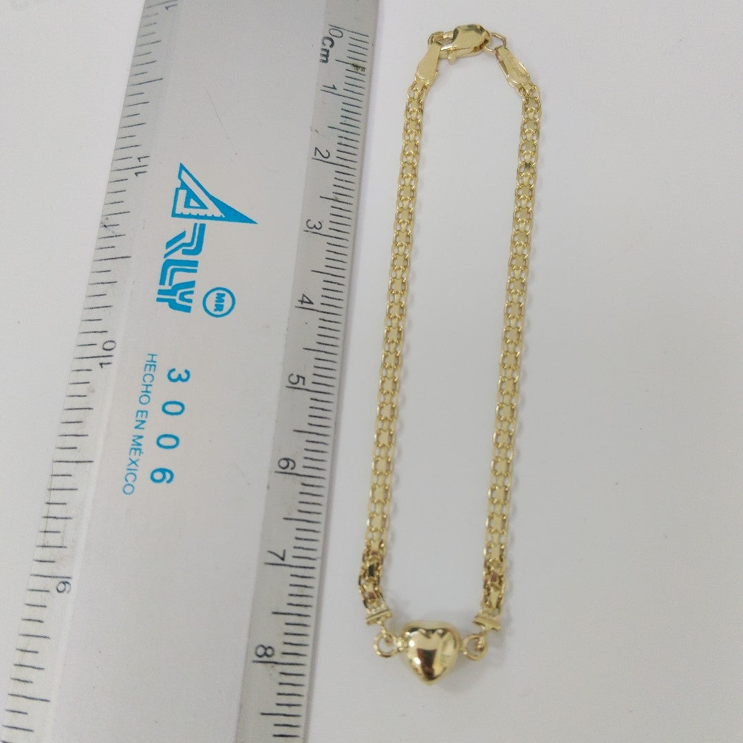 PULSERA ESPECIAL C CORAZON 14K 18 CM 2.7 GR (NUEVO)