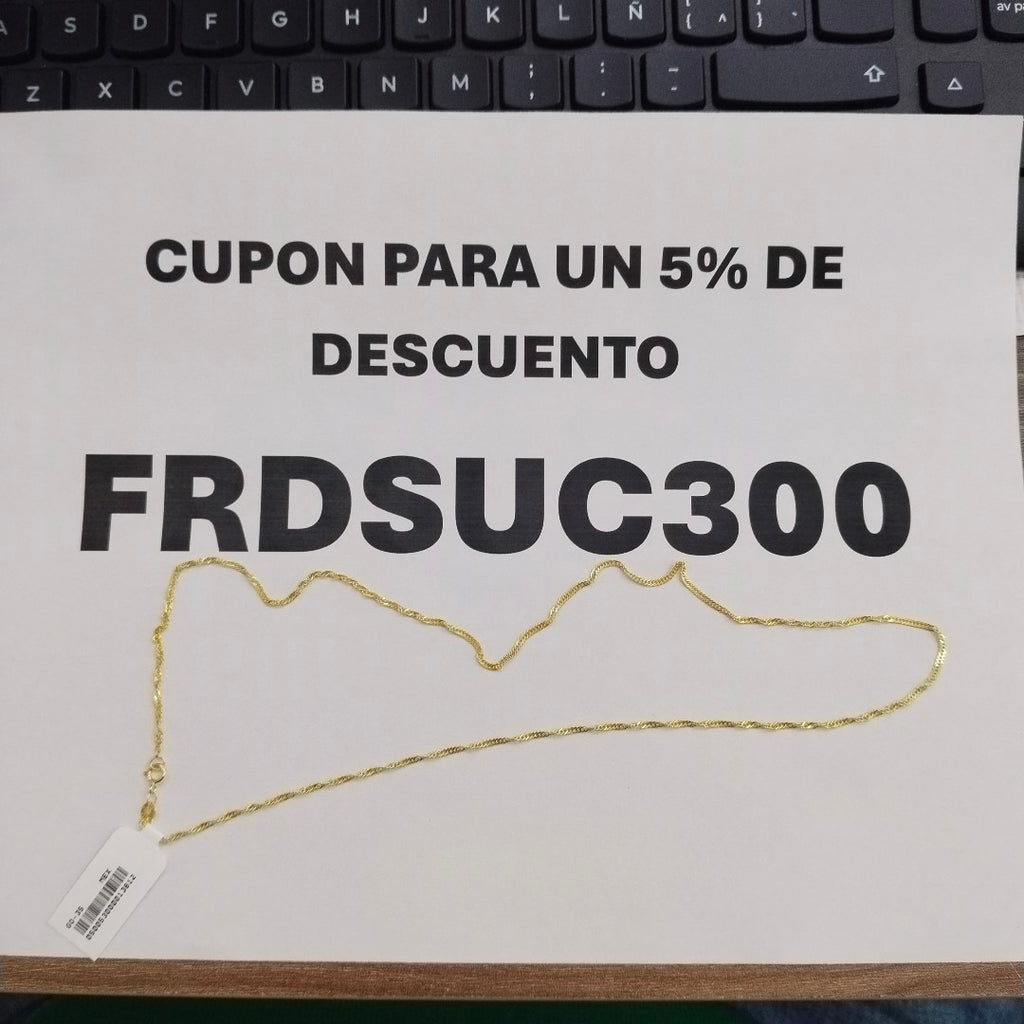 CADENA MEDIO TORZAL 10K 55 CM 2.5 GR (NUEVO)