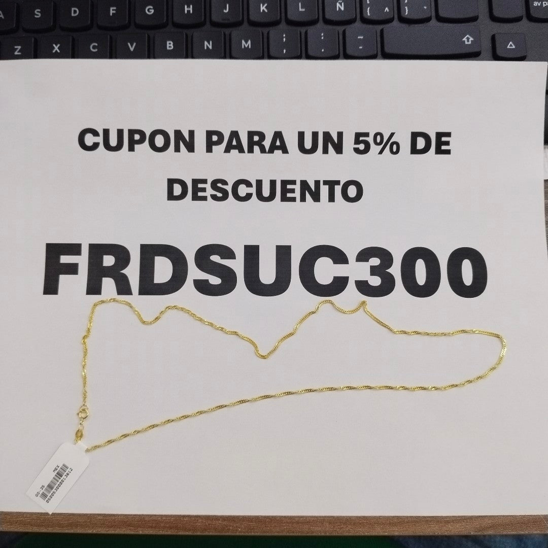 CADENA MEDIO TORZAL 10K 55 CM 2.5 GR (NUEVO)