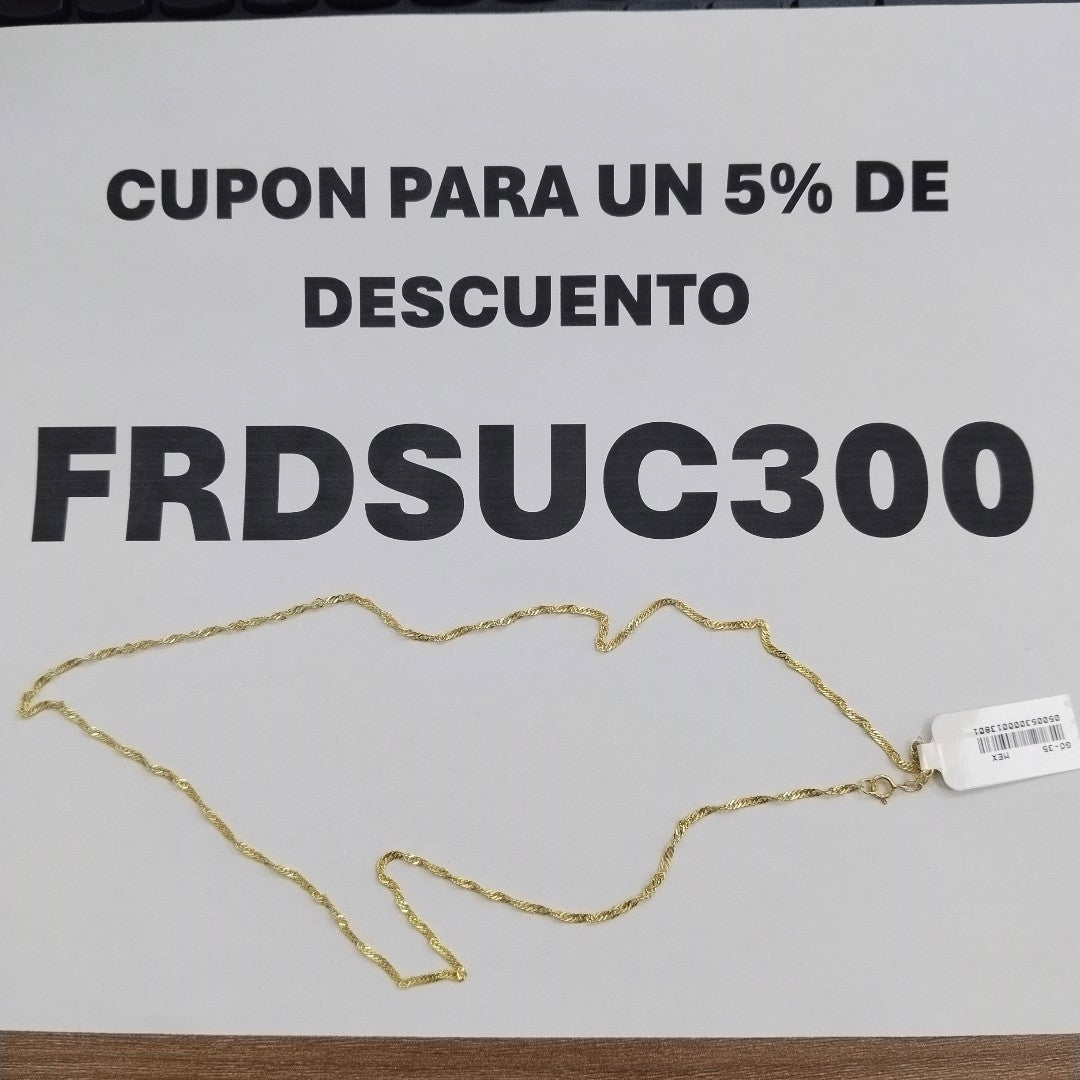CADENA MEDIO TORZAL 10K 55 CM 2.5 GR (NUEVO)