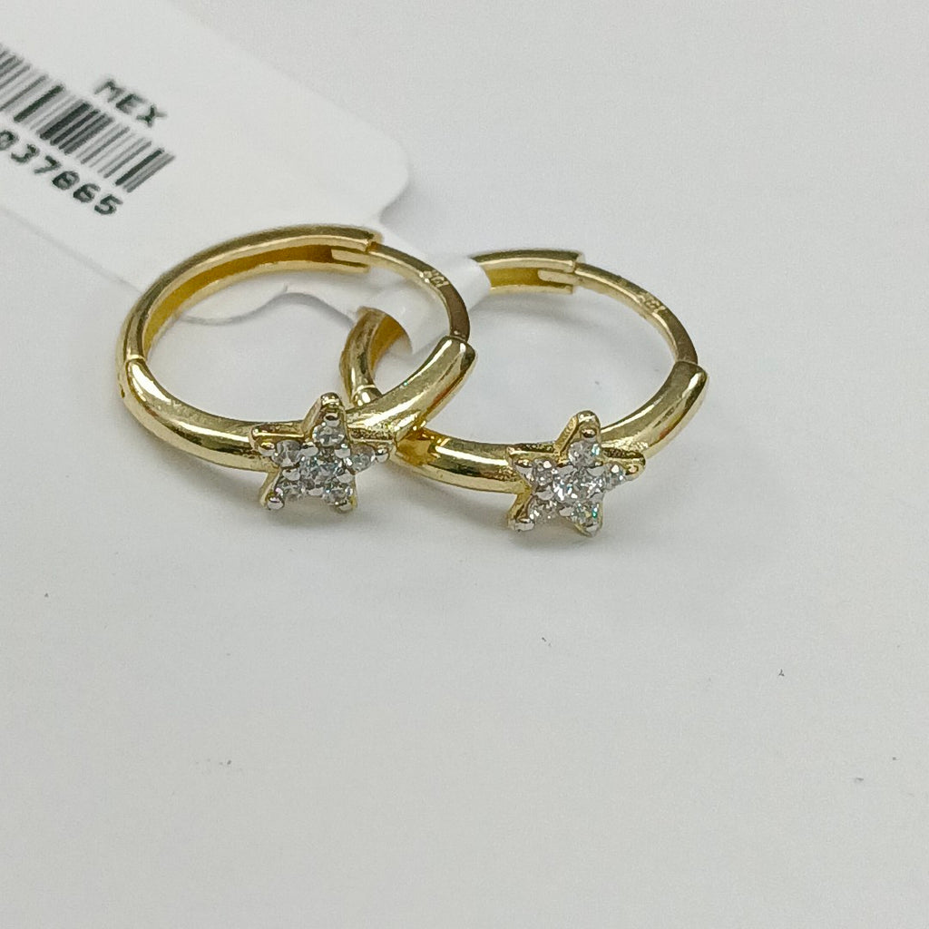 ARETES ARRACADAS FIG ESTRELLA CIRCONIAS 10K 1.6 GR (NUEVO)