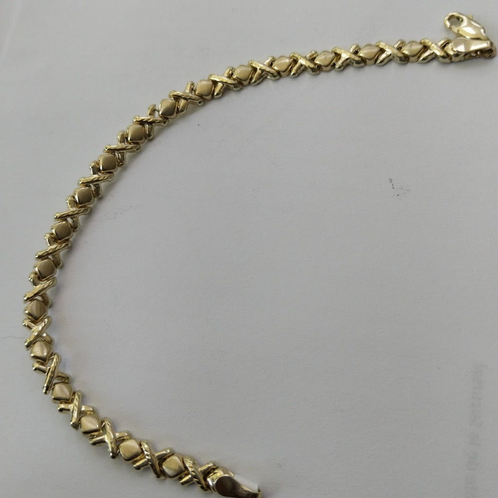 PULSERA ESPECIAL XOXO 14K 18 CM 6.2 GR (NUEVO)