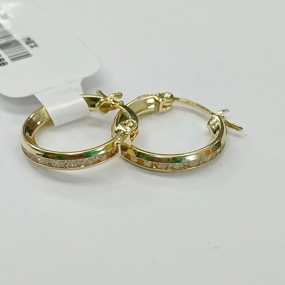 ARETES ARRACADAS CON CIRCONIAS 10K 1.4 GR (NUEVO)
