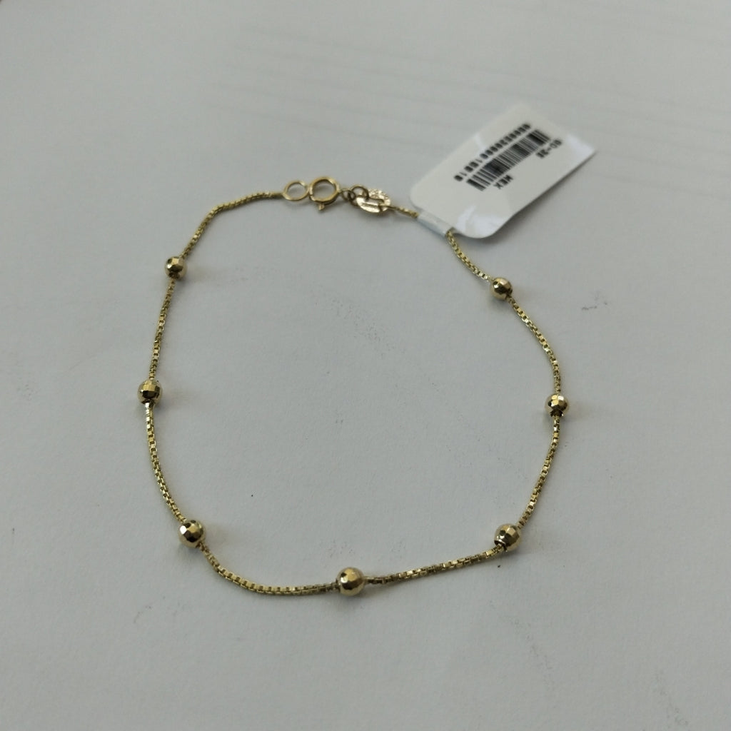 PULSERA ESPECIAL CON BOLITAS 14K 18 CM 1.4 GR (NUEVO)