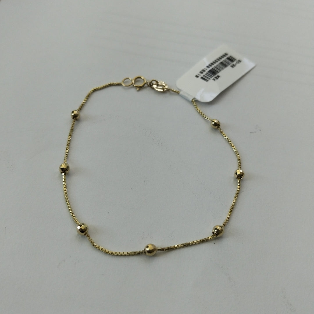 PULSERA ESPECIAL CON BOLITAS 14K 18 CM 1.4 GR (NUEVO)