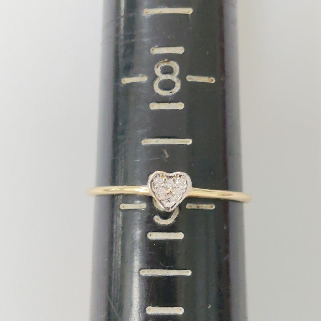 ANILLO ANILLITO CORAZON C CIRCONIA 14K 9 TALLA 0.9 GR (NUEVO)