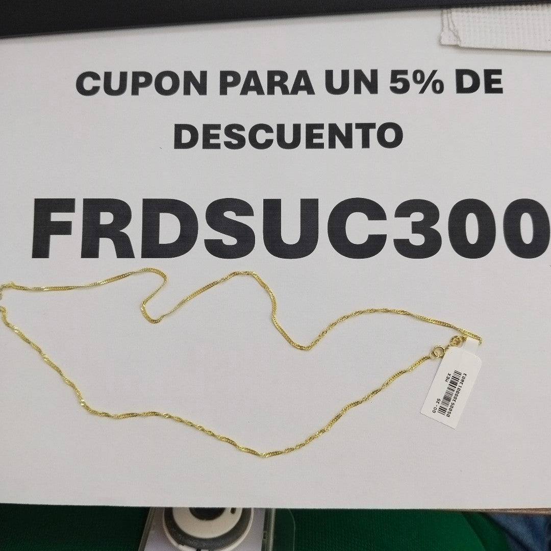 CADENA MEDIO TORZAL 10K 55 CM 2.5 GR (NUEVO)