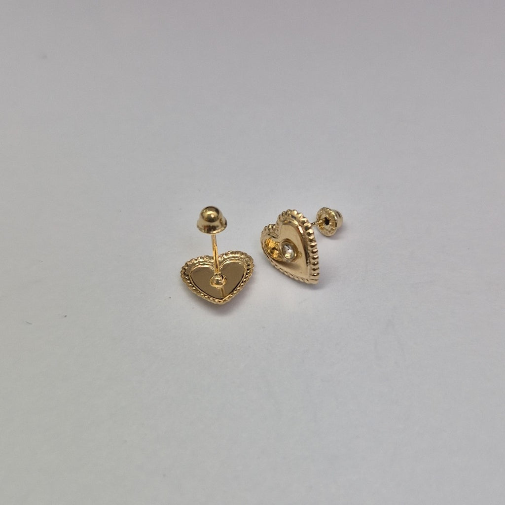 BROQUELES BROQUEL FIG CORAZON C CIRCONIA 14K 0.2614 GR (NUEVO)