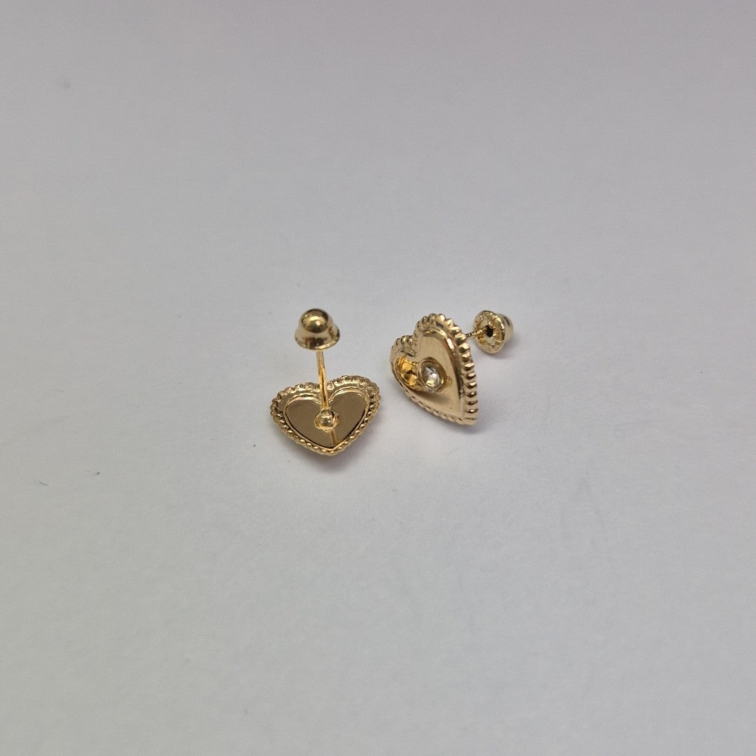 BROQUELES BROQUEL FIG CORAZON C CIRCONIA 14K 0.2614 GR (NUEVO)
