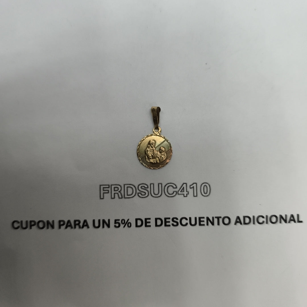 MEDALLA RELIGIOSA ORO 10 K 1 GRMS (SEMINUEVO)