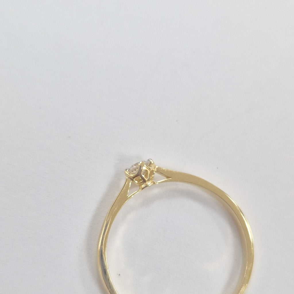 ANILLO ANILLITO SOLITARIO CIRCONIA 14K 7 TALLA 1.5 GR (NUEVO)