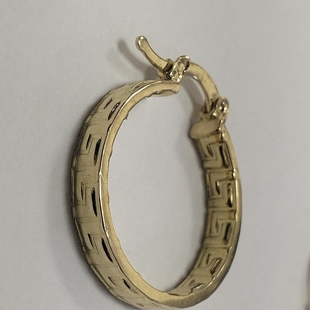 ARETES TEJIDO ARRACADAS TIPO GRECAS 14K 2.2 GR (NUEVO)