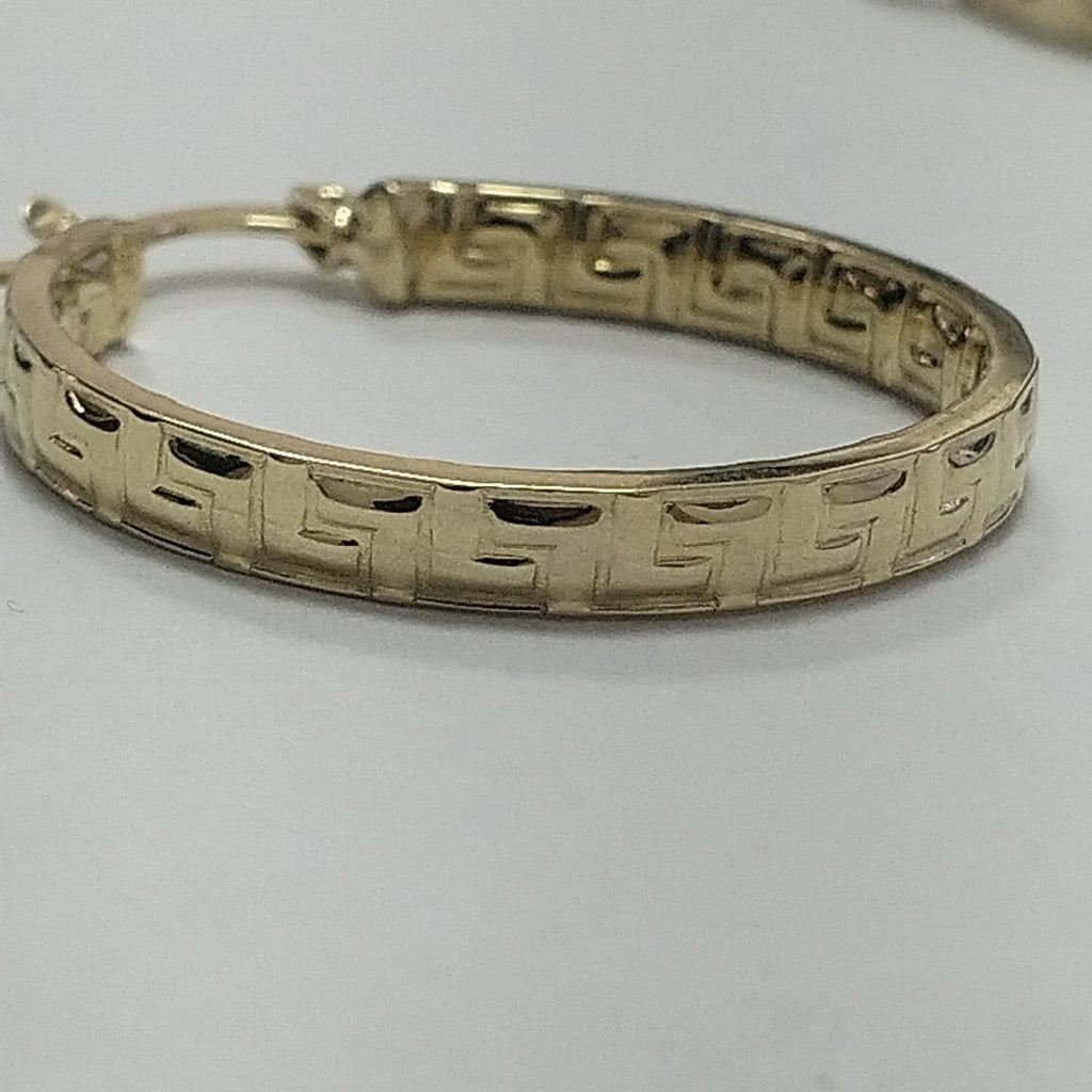 ARETES TEJIDO ARRACADA CON GRECAS 14K 2.7 GR (NUEVO)